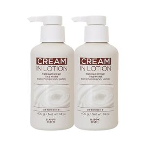 해피바스 크림인 로션 베이비파우더 바디로션 400g x2