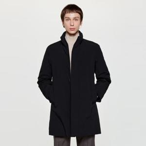 헤지스  25FW  남성 하이넥 구스다운 하프 코트 HZCO5D460BK