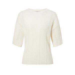 닥스 여성 25SS SET-UP면라이트베이지 짜임 반소매 라운드넥 스웨터 DLSW5B405I1