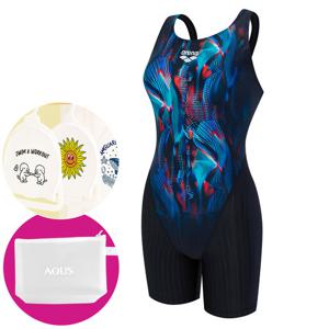 아레나 여성 수영복 일반 사이버매트릭스 3부 반신 레이서백 A5FL1LD31 BLK 가방 수모행거 증정