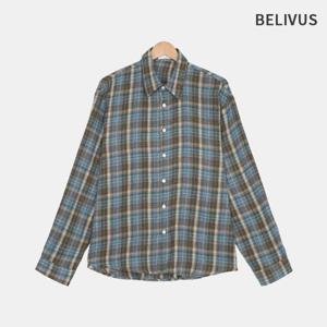 빌리버스 남자 워시드 컬러 코튼 체크 셔츠 남방 레이어드 BRAT135
