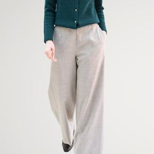 [비꼴리끄]울 뒷밴딩 세미 와이드 팬츠 B254WS1060