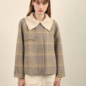 [올리비아로렌]MARIO니트카라 체크  핸드자켓VOCFU4W9431