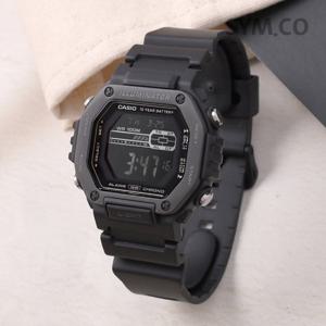 카시오 MWD-110HB-1B 다이버 스퀘어 올블랙 디지털 남자 우레탄 시계 d