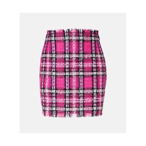 발망 체크 코튼 울 블렌드 트위드 미니스커트 P01117303