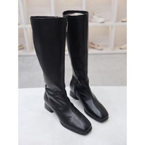 [코디엘루]소가죽 베이직 캐주얼 여성 롱부츠 4cm CDMD501059-1