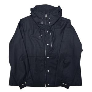 우영미 남성 하이넥 후드 집업 자켓 릴렉스핏 블랙 W233JP13954B