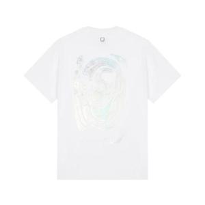 WOOYOUNGMI 우영미 화이트 메탈릭 그래픽 티셔츠 W243TS04701W