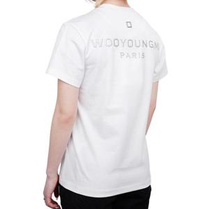 우영미 여성 메탈릭 엠보싱 백로고 반팔 M241TS08701W