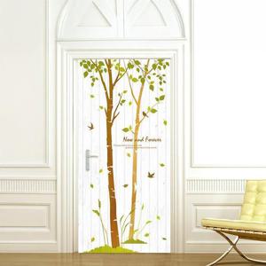자작나무숲의하루 방문 현관문시트지 그래픽 포인트시트지 화이트