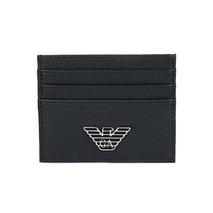 엠포리오아르마니 메탈 독수리 로고 가죽 카드지갑 블랙 Y4R173 Y138E