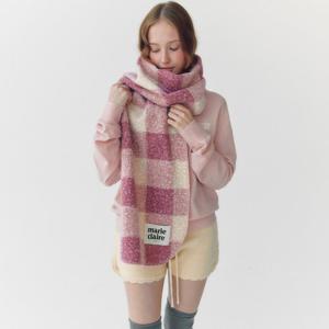 [마리끌레르][정가59,000]블랭킷 체크 머플러(MAFDSC07NPK)