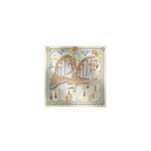 Hermes에르메스 아르네 드 꾀흐 스카프 90 크렘 그리 뻬를르 아브리꼬 H004090S02