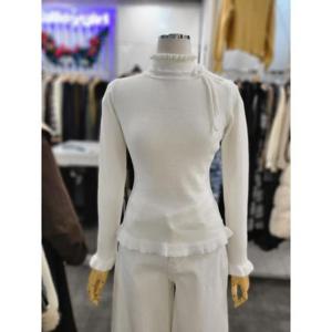 밸리걸 세이브존01 프릴 러플 리본 반목 골지 니트 615600