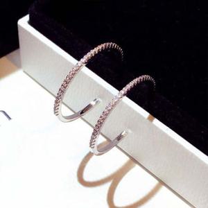 심플 블링 데일리 테니스 큐빅 링 귀걸이