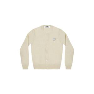 Play Comme des Garcons플레이 꼼데가르송 화이트 하트 니트 가디건 내츄럴 AX-N065-051-3