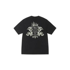 Stussy스투시 더블 드래곤 피그먼트 다이드 티셔츠 블랙 1905113