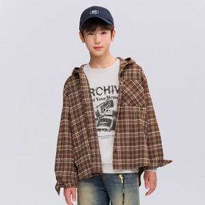 [오션스카이]공용 멀티 체크 후드 셔츠-FAJB5403B08