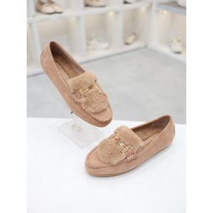 [코디엘루]퍼안감 스웨이드 골드장식 여성 로퍼 2cm CDSP501129-