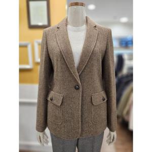 BCBG 세이브존01 로렌 테일러드 원버튼 헤링본 자켓 B5D9J103A