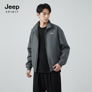 JEEP SPIRIT 공용 하이넥 집업 자켓 그레이 (JSSPJK144)