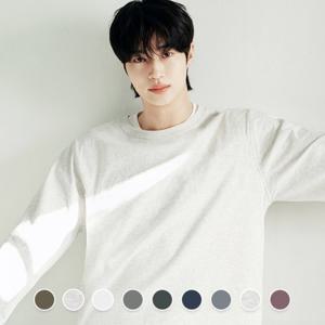 [지오다노]남성 간절기 얇은 코튼 크루넥 긴팔 티셔츠 026501