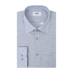 레노마셔츠 린넨 혼방 투톤 체크 일반핏 긴소매 (RQSSG0040NY)