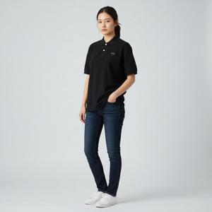 꼼데가르송 플레이 블랙 하트패치로고 카라 반팔 여성 티셔츠 AX T066 051 1