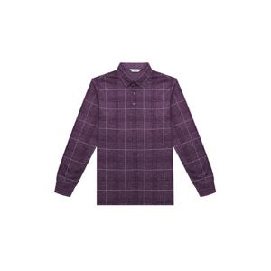 [BY파크랜드][오스틴리드]퍼플 체크 프린트 긴팔 티셔츠-A1TL221