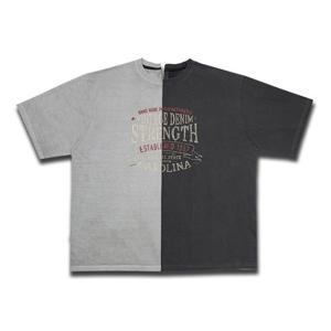 남여공용 오버핏 빈티지 피그먼트 반팔 티셔츠 OF-TSH-Q009-그레이