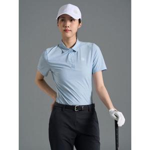 [빈폴골프][B_under] 여성 멜란지 칼라 반소매 티셔츠 - 스카이 블루(BJ6342L16Q)