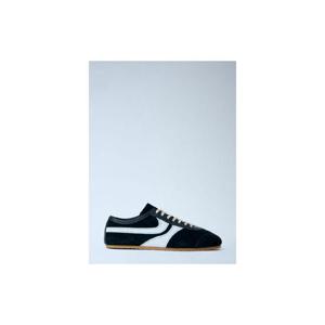 26 SS 드리스반노튼 남성 스웨이드 트림 스니커즈 dvn0163028blk