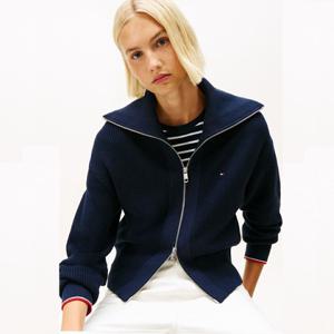 [타미힐피거(여성)]코튼 풀 집업 니트 가디건 T22G0KCD003WT2