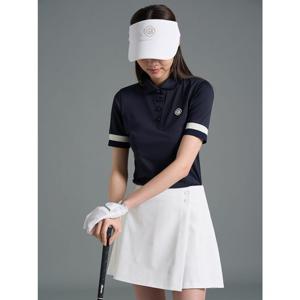 [빈폴골프] 여성 베이직 피케 칼라 반소매 티셔츠 - 네이비 (BJ6242A07R)