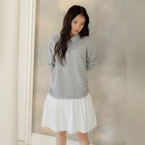 [올리브데올리브] 카라 티셔츠 레이어드 플레어 원피스 OE6SO2540