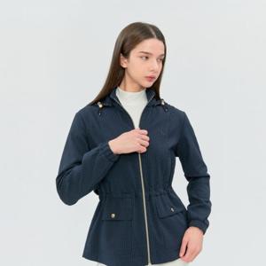 헤지스골프  여성 중힙기장 체크 패턴 후드 점퍼(HWJU6A212N3)