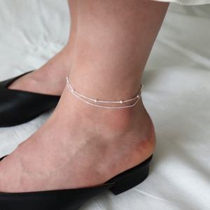 [폭스타일] [Silver925] Ball layered anklet