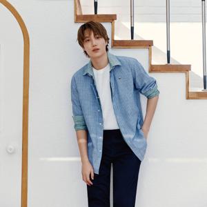 [라코스테공식] 남성 샴브레이 스트라이프 셔츠 CH357E-56G AEY