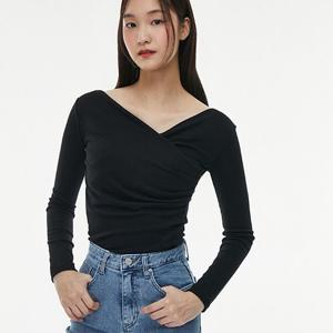 [랩]MARIO가슴 셔링 포인트 긴팔티셔츠 AQ1CT251