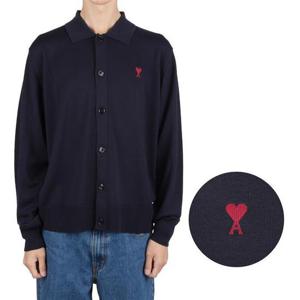 아미 HKC211 KN0025 430 하트 로고 메리노 울 가디건