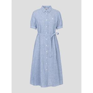 [빈폴레이디스] 리넨 스트라이프 5부 소매 원피스  블루 (BF6371C23P)