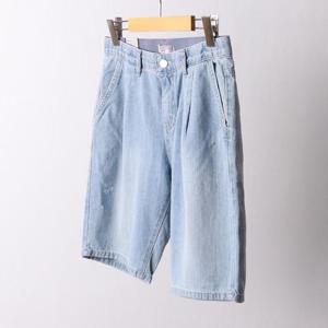 [강물처럼]빅사이즈사랑해요 I764L306 데님히든밴드5부팬츠 LO (