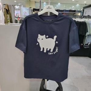 에어워크주니어 sh06 터프싱글 고양이 그래픽 반팔티셔츠 R262G1372A