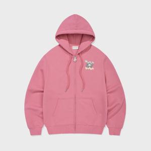 와키윌리후드집업 KQJ WA2601HZ61PI 우먼스 그래픽 세미오버 후드집업 핑크