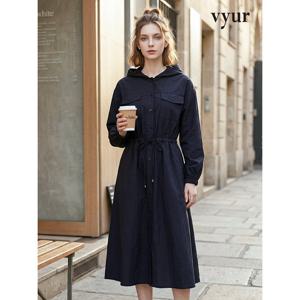 [뷰어][vyur] 아웃포켓 후드 롱 원피스 (ZSOPO308)