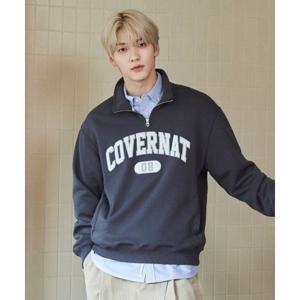 커버낫 COVERNAT [수빈 ]아치로고 하프집업 맨투맨 Dark Gray CO2503CR09DG 453060