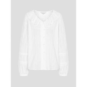 [빈폴레이디스] 레이스 러플넥 블라우스 화이트 (BF6364C511)