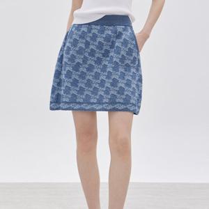 [주크] 로고 디테일 자카드 미니 스커트 Z262KSD012