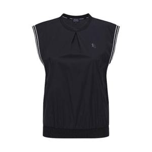 M 파리게이츠골프민소매 NQC 521E2TR409_BK 여성 백 로고 배색 라인 슬리브리스 탑