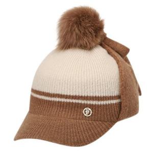 [팬텀]여성퍼방울배색귀달이니트캡 221E4CP102   IV